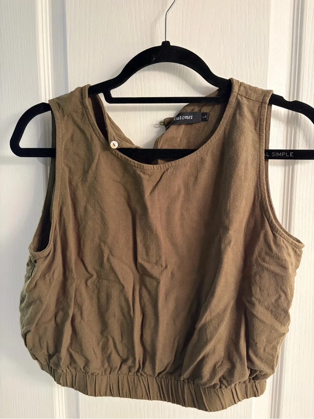 Automet Olive Green Two-Piece Tank Top and Shorts Set
